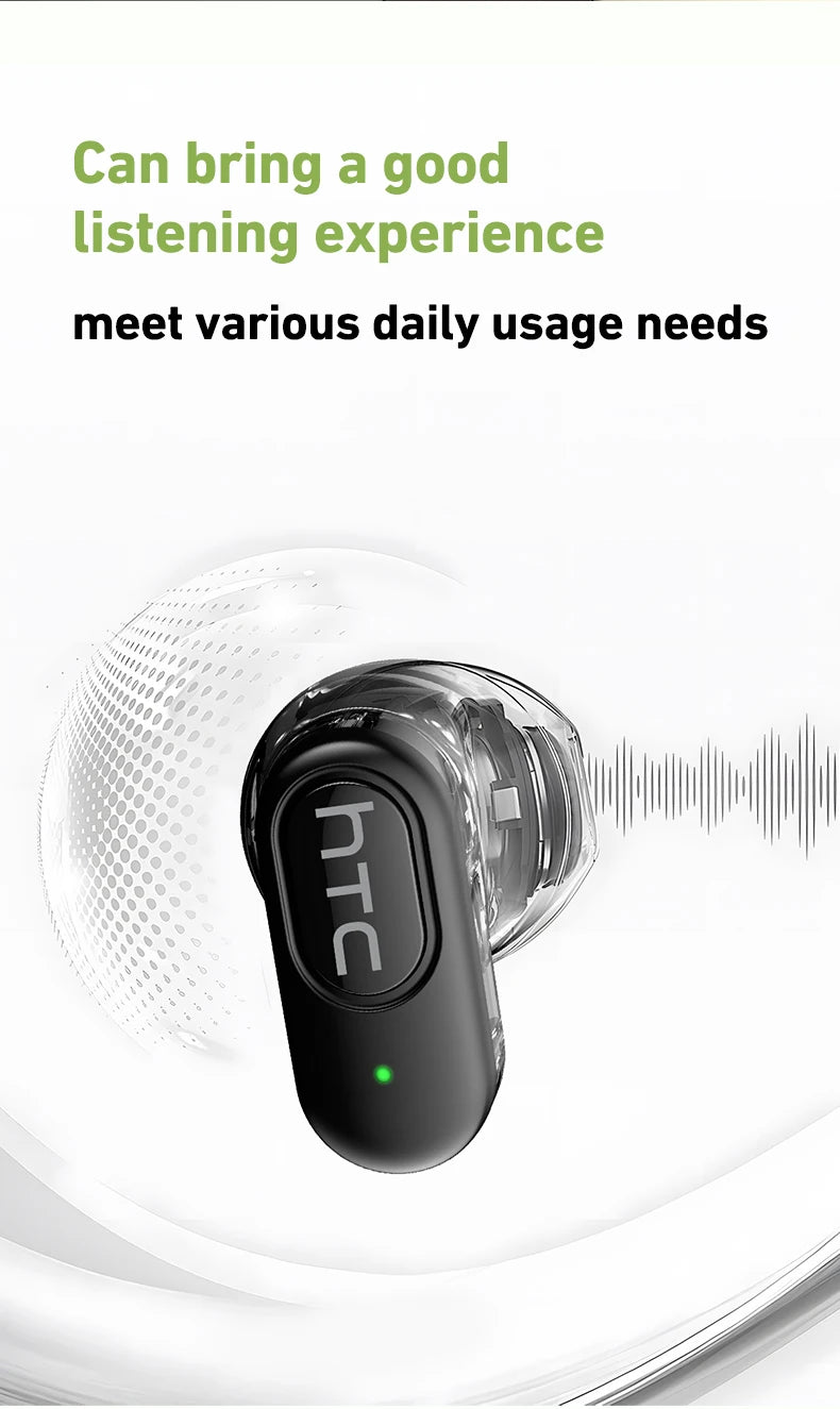 Ai Translation Bluetooth Headphones HTC Wireless Earphones Comfortable Earbuds Clear Sound Quality Earpiece Noise Cancelling Mic