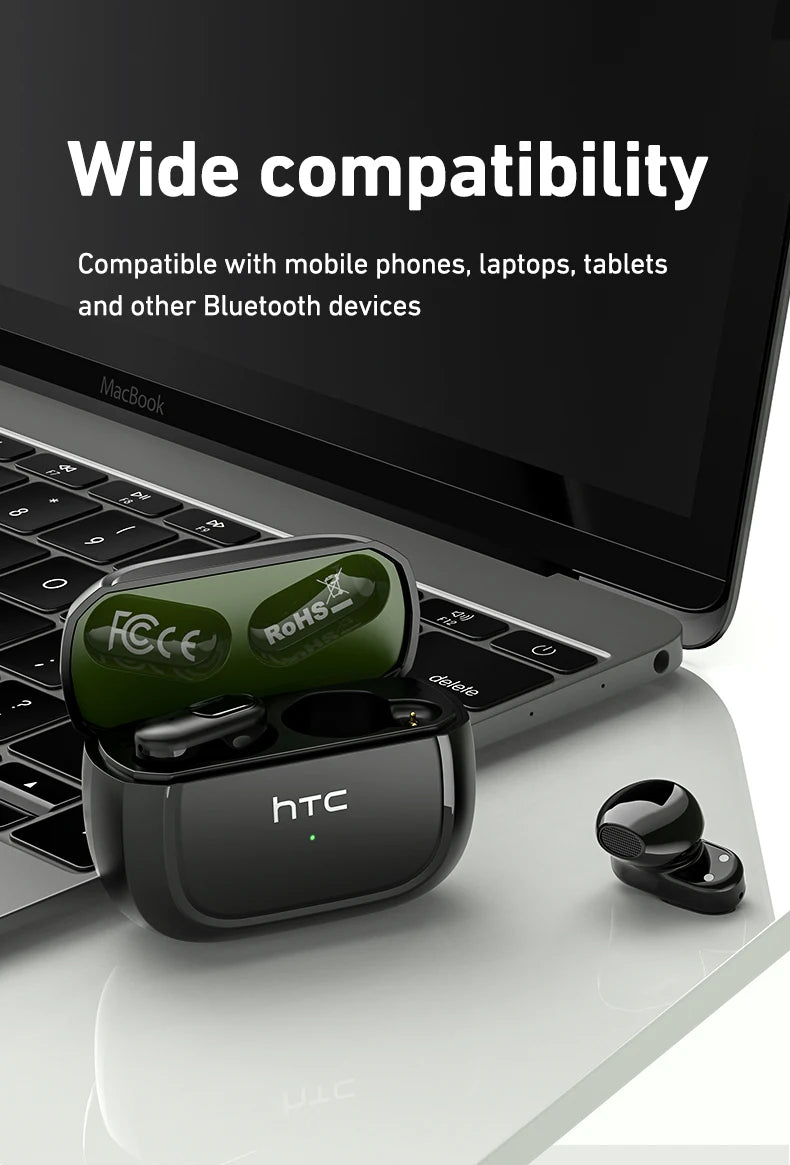 Ai Translation Bluetooth Headphones HTC Wireless Earphones Comfortable Earbuds Clear Sound Quality Earpiece Noise Cancelling Mic