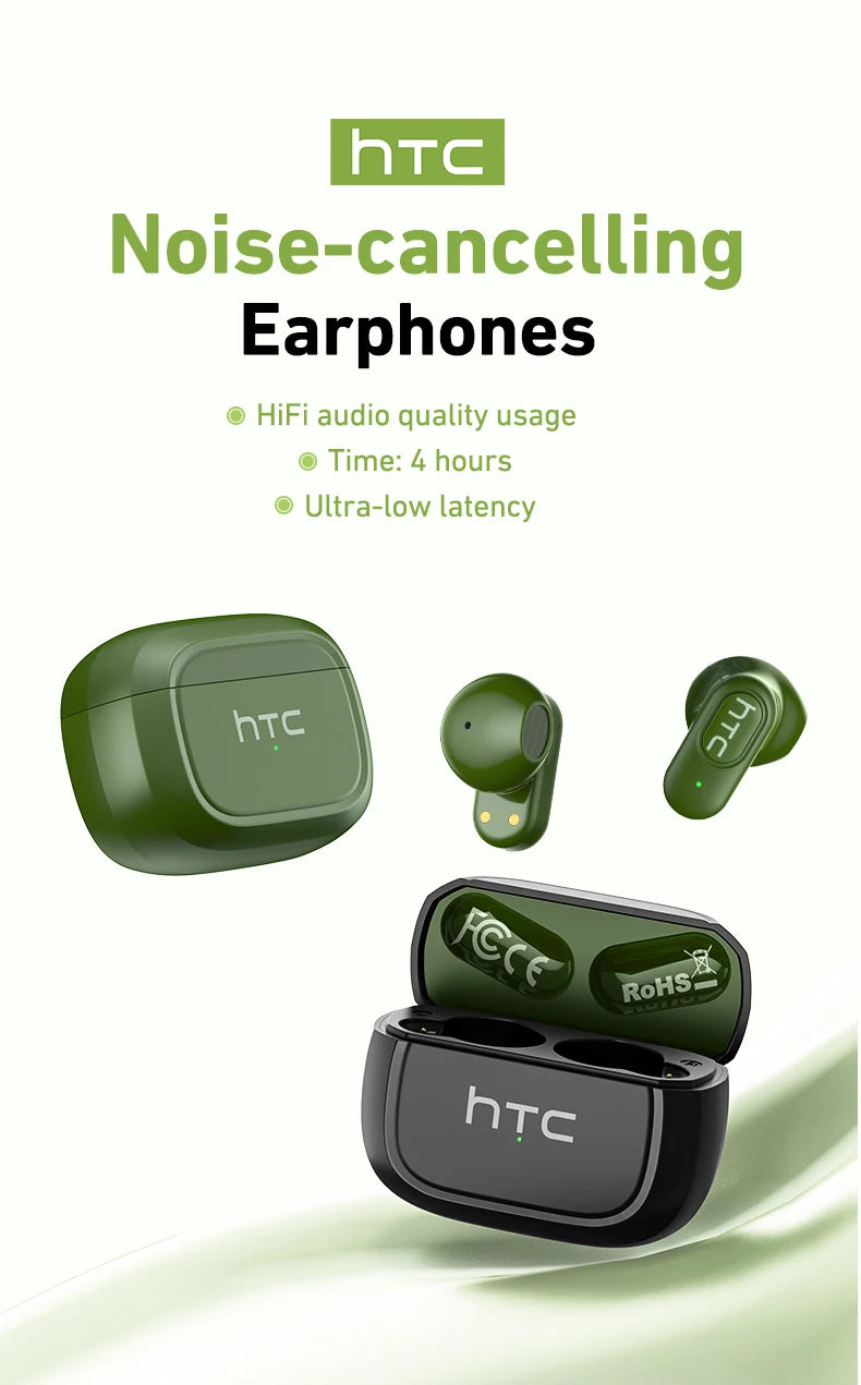 Ai Translation Bluetooth Headphones HTC Wireless Earphones Comfortable Earbuds Clear Sound Quality Earpiece Noise Cancelling Mic