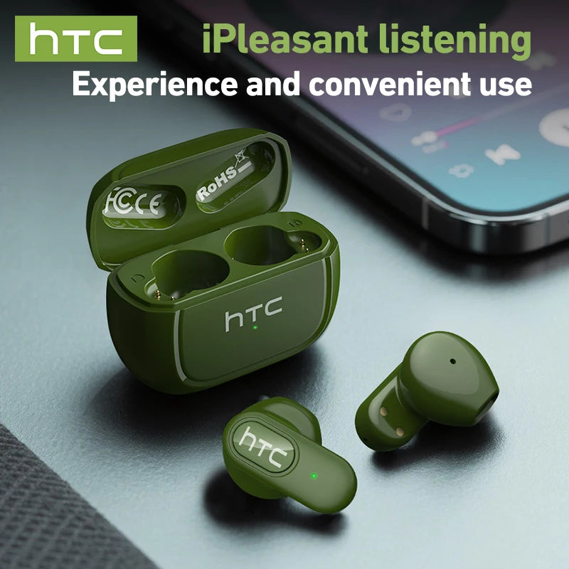 Ai Translation Bluetooth Headphones HTC Wireless Earphones Comfortable Earbuds Clear Sound Quality Earpiece Noise Cancelling Mic