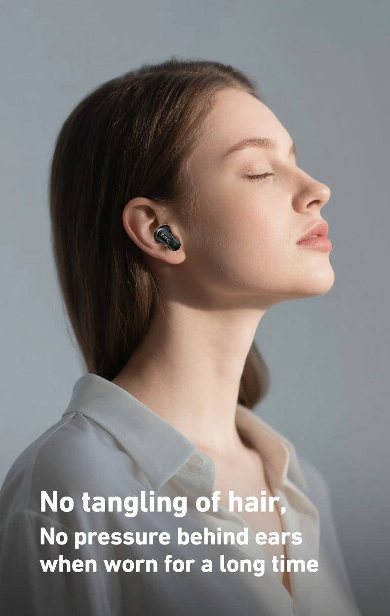 Ai Translation Bluetooth Headphones HTC Wireless Earphones Comfortable Earbuds Clear Sound Quality Earpiece Noise Cancelling Mic