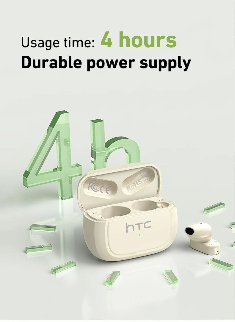 Ai Translation Bluetooth Headphones HTC Wireless Earphones Comfortable Earbuds Clear Sound Quality Earpiece Noise Cancelling Mic