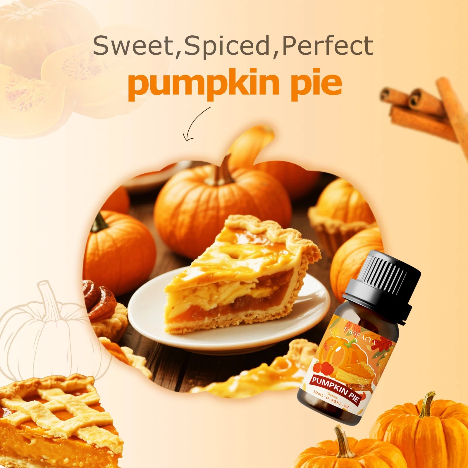 10ml Pumpkin pie Essential Oil Gifts perfume candle decorations skincare oils Soap Diffusion Massage oils Aromatherapy Oil