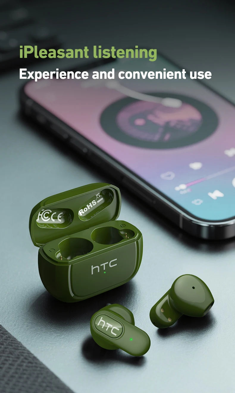 Ai Translation Bluetooth Headphones HTC Wireless Earphones Comfortable Earbuds Clear Sound Quality Earpiece Noise Cancelling Mic