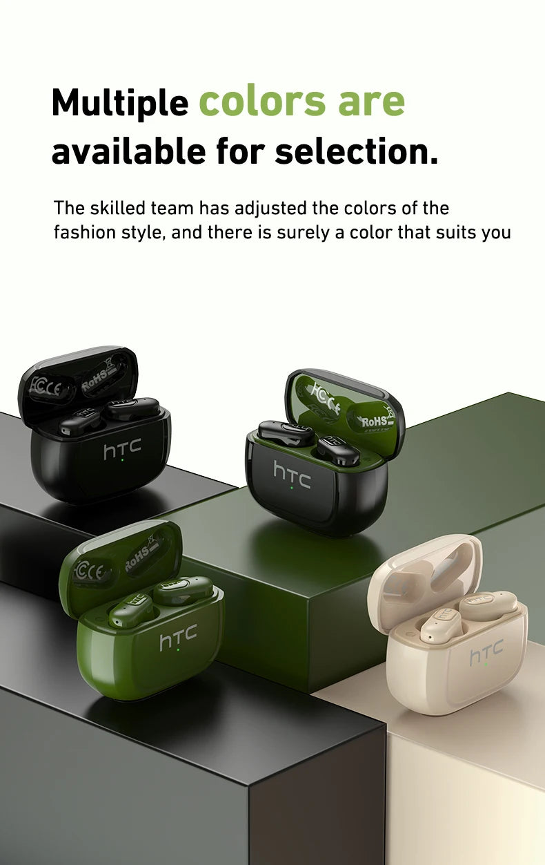 Ai Translation Bluetooth Headphones HTC Wireless Earphones Comfortable Earbuds Clear Sound Quality Earpiece Noise Cancelling Mic